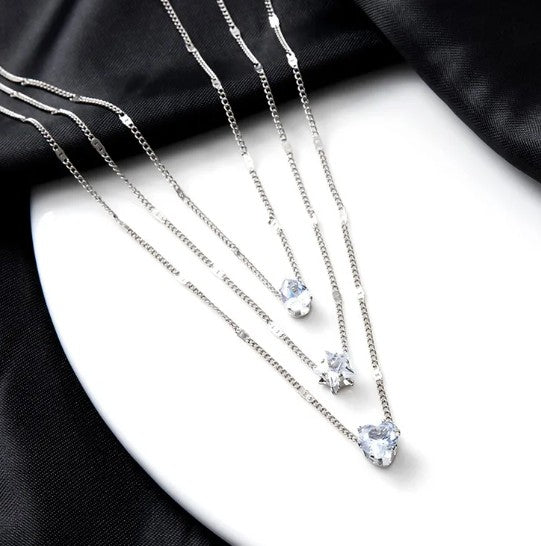 Trendy Women’s Zircon Pendant Layered Necklace