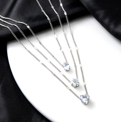 Trendy Women’s Zircon Pendant Layered Necklace