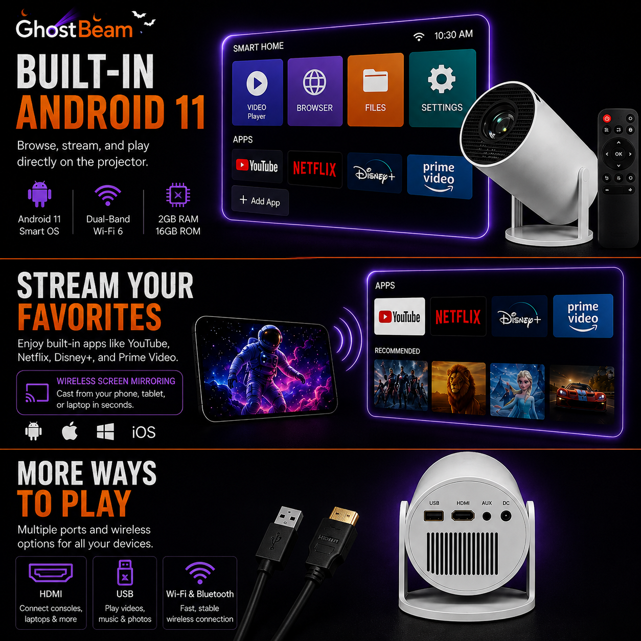 GhostBeam™ Halloween Window Projector