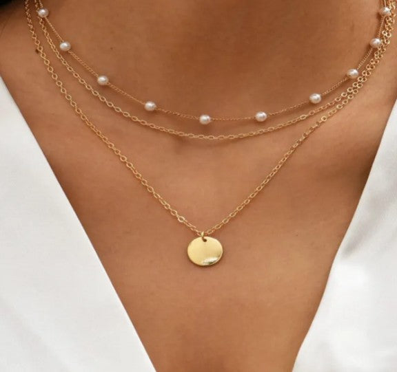 Trendy Women’s Zircon Pendant Layered Necklace