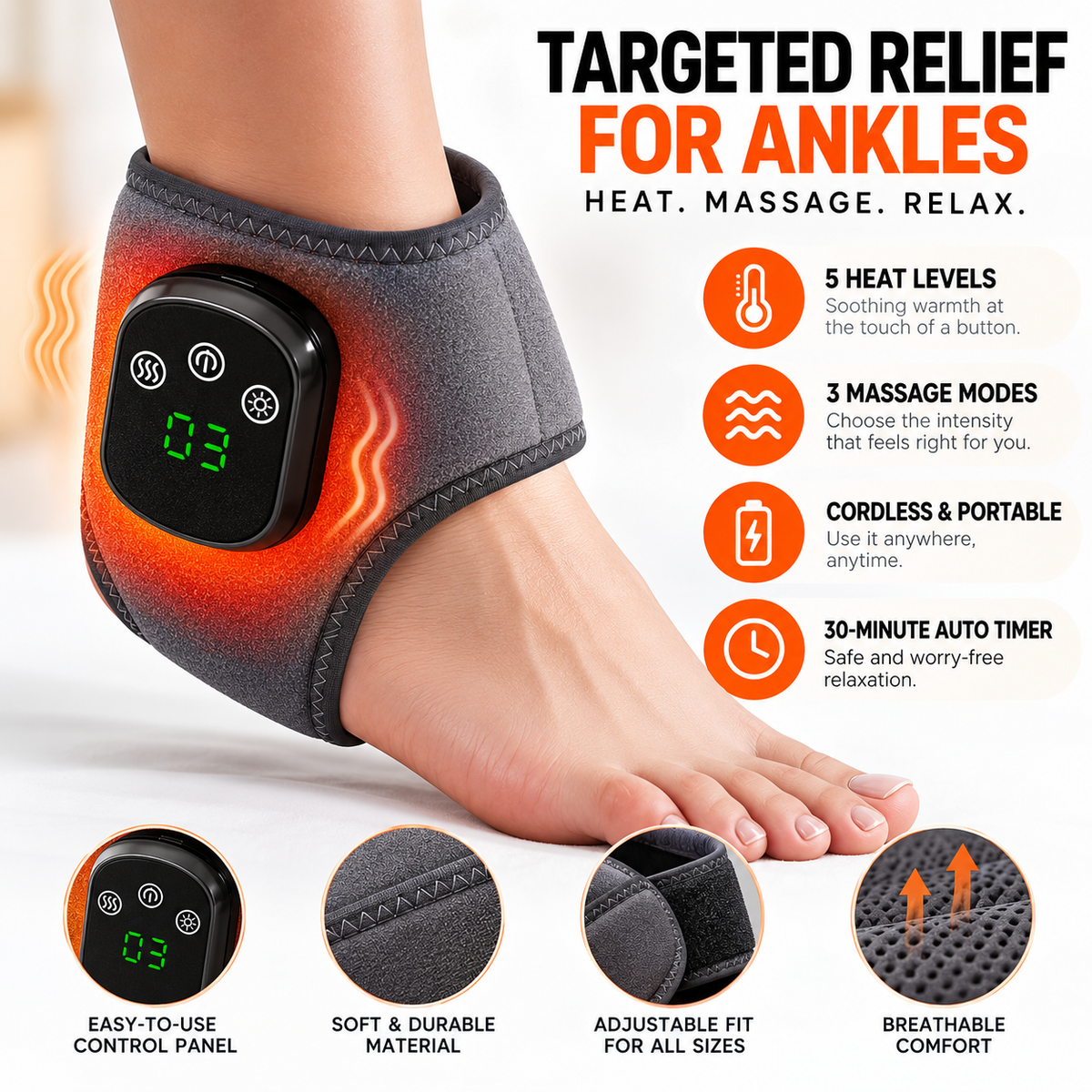 ThermaRelief™ Heated Joint & Massage Wrap